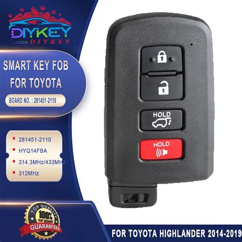 Diykey Chave Remota Para Toyota Highlander 281451 2110 2014 2015 2016