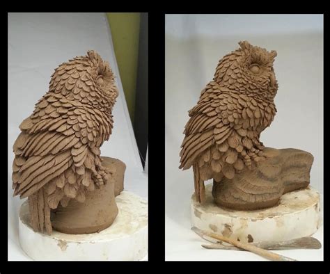 Owls Sculpting In March 2013 Easy Clay Sculptures Sculpture Clay