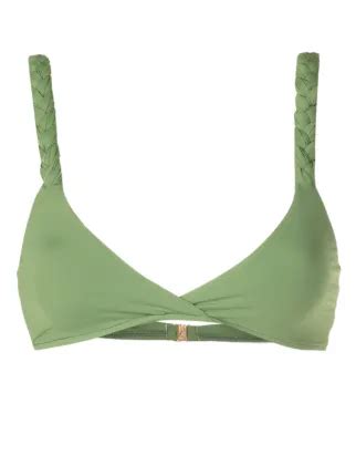 Esc Zoe Twist Detail Bikini Top Green Farfetch