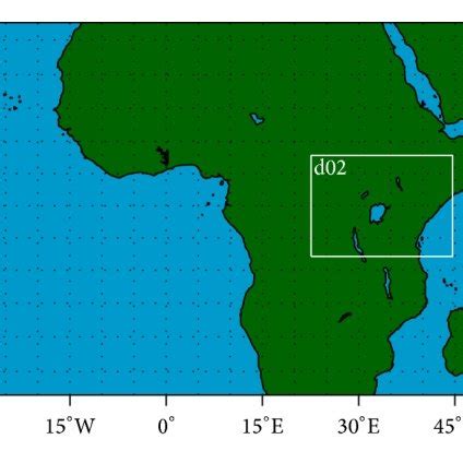 The Domains Used In WRF The Large Domain One Is At A Grid Spacing Of