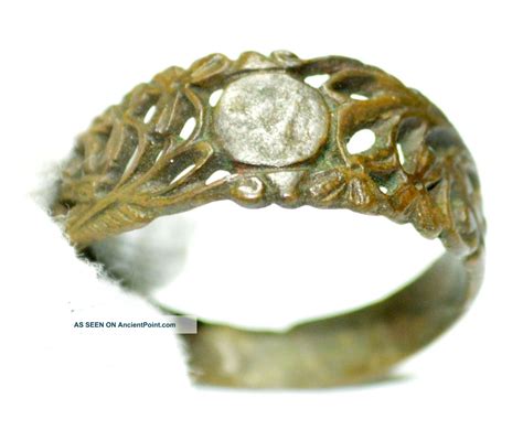 Lovely Authentic Tudor Period Bronze Wedding Ring Open Work Bezel A68