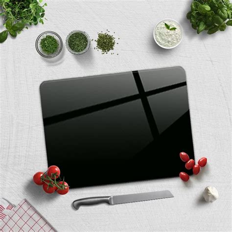 Glass Chopping Board X Cm Plain Black Worktop Saver For Kitchens