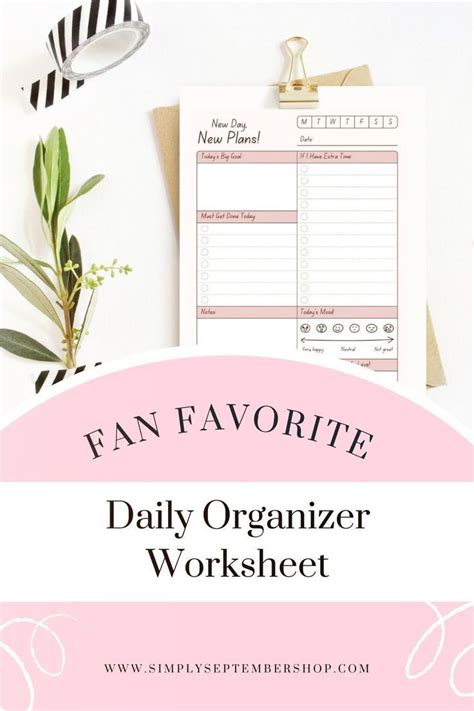 Daily Organizer Printable Template | Daily organization, Organization ...