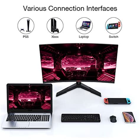 KOORUI QHD Curved 27 Inch Monitor, Fast VA Computer Gaming Monitor(2560 ...