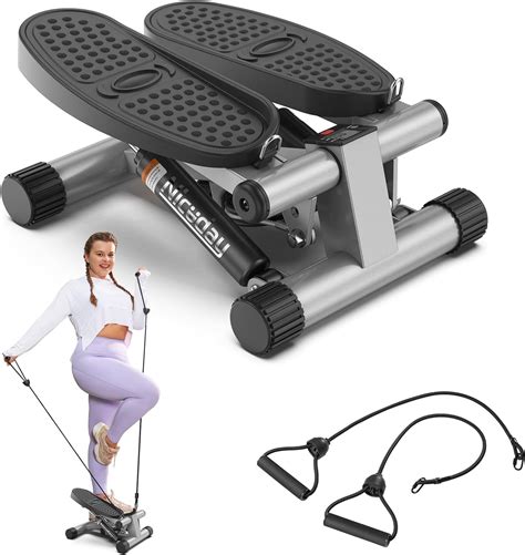 Steppers For Exercise Stair Stepper With Resistance Bands Mini Stepper With 300lbs Loading