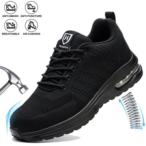 Nasogetch Steel Toe Shoes for Men Women Lightweight Comfortable Work