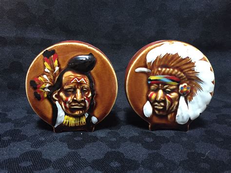 Vintage Native American Indian Salt And Pepper Shakers