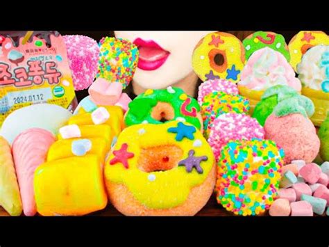 ASMRCUTE MARSHMALLOW PARTY MUKBANG 먹방 食べる音 EATING SOUNDS NO TALKING