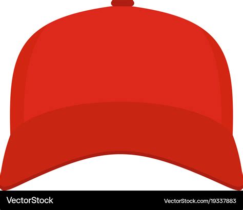 Baseball Cap In Front Icon Flat Style Royalty Free Vector