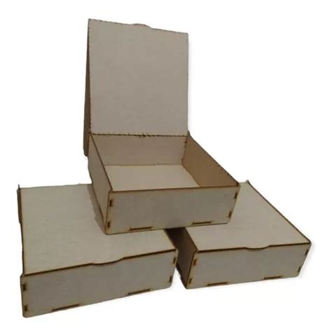 10 Cajas Madera Mdf Tapa Tipo Bisagra 15x15x5 cm Envío gratis