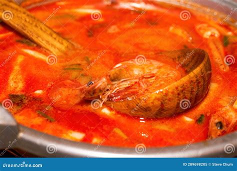 A Delicious Thai Hot And Sour Tom Yum Goong Soup Stock Image Image Of Dishes Curry 289698205