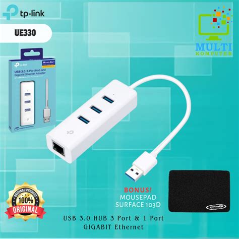 Jual Tp Link Ue330 Usb 30 Hub 3 Port And 1 Port Gigabit Ethernet