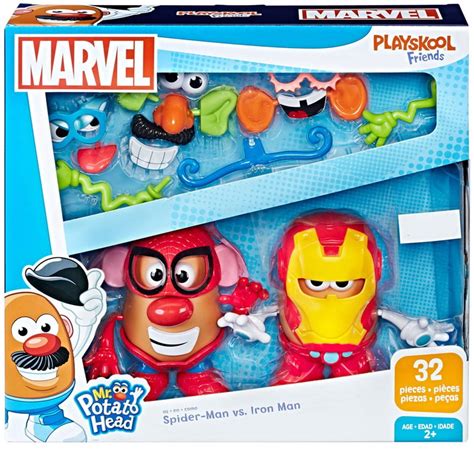 Marvel Playskool Friends Spider Man Vs Iron Man Mr Potato Head 2 Pack