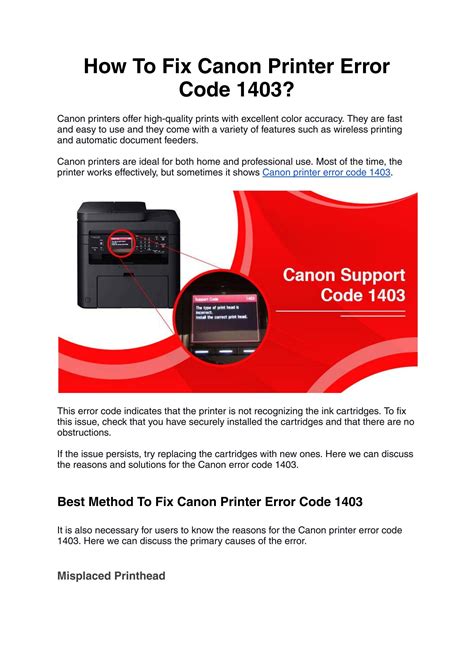 Fix Canon Printer Error Code 1403 Step By Step Guide By William Smith Issuu