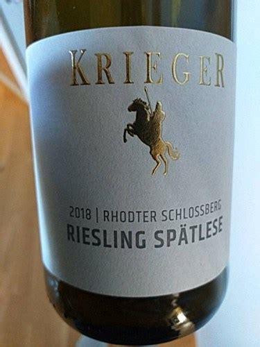 Krieger Rhodter Schlossberg Riesling Spätlese Vivino US