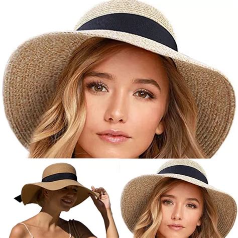 Chapeau De Soleil Femme Large Bord La Mode Avec N Ud Papillon Pour La