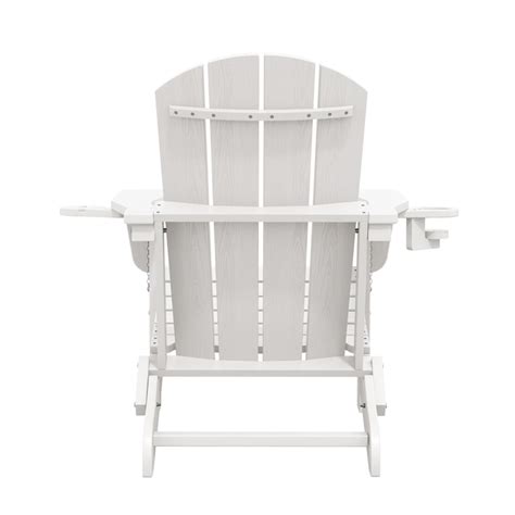 Jearey White Hdpe Frame Stationary Adirondack Chair With Slat Seat Zdy