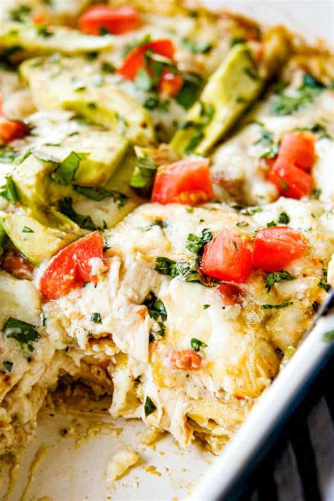 Layered Chicken Enchilada Casserole With Corn Tortillas Crock Pot Chicken Enchilada Casserole