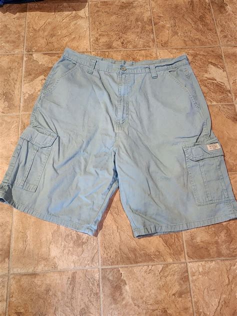 Mens Wrangler Light Blue Cargo Shorts Size 38 Gem