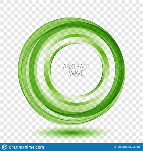 Abstract Vector Background Round Green Wavy Circle Shape Lines Circles