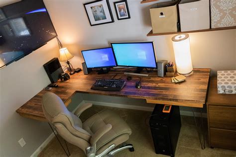 Built my first desktop computer in 13 years. Custom desk made from ...