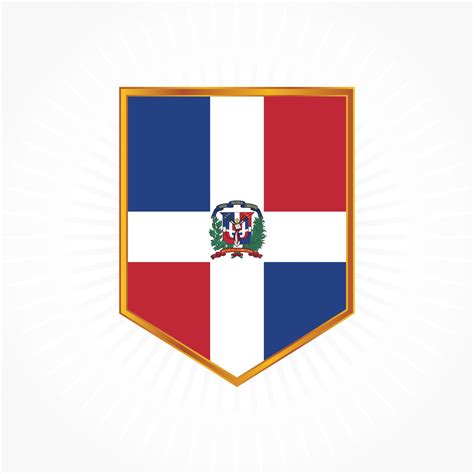 Dominican Republic flag vector with shield frame 3207081 Vector Art at ...