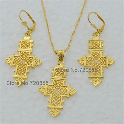 Aliexpress Buy New Ethiopian Gold Set Jewelry Coptic Cross