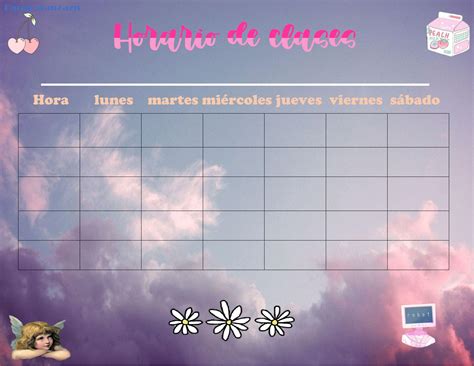 Horario De Clases Aesthetic Horario De Clases Horario De Colegio