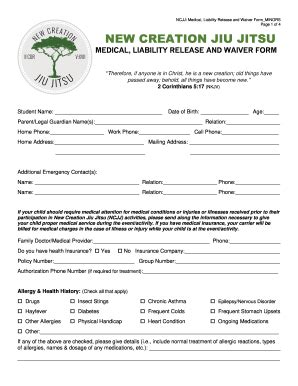 Fillable Online MEDICAL LIABILITY RELEASE AND WAIVER FORM Fax Email