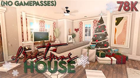 Roblox Bloxburg No Gamepass Christmas House🎄 House Build Youtube