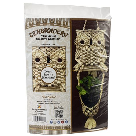 Design Works Zenbroidery Owl Planter Macram Wall Hanging Kit Michaels