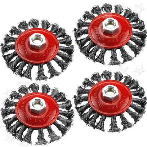 4PCS TWIST KNOT WIRE WHEEL CUP BRUSH SET FOR 4 INCH ANGLE GRINDER M14