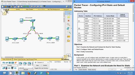 Packet Tracer Configuring Ipv Static And Default Routes