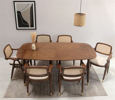 Buy Aritva Teak Wood 6 seater Dining Table Set Online in India at Best Price - Modern Dining ...