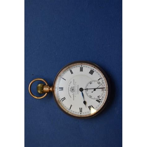 A Ct Gold Open Face Tempus Fugit Pocket Watch By Thomas Russell Son