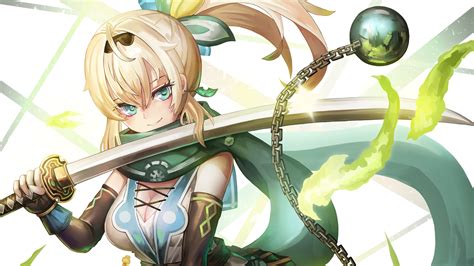 Light Green Eyes Anime Girl With Sword Warrior Hd Anime Girl Wallpapers