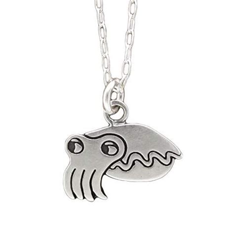 Mark Poulin Sterling Silver Cuttlefish Charm On Adjustable