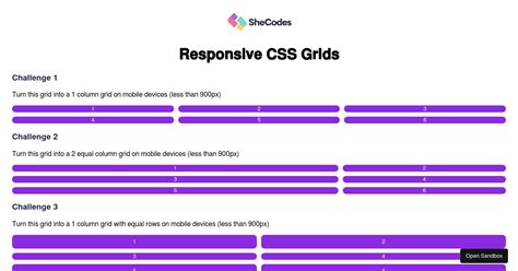 Responsive CSS Grids Challenge Forked Codesandbox