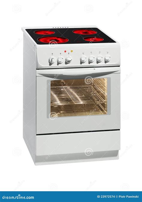 White Electric Stove with Oven. Stock Photo - Image of freestanding ...