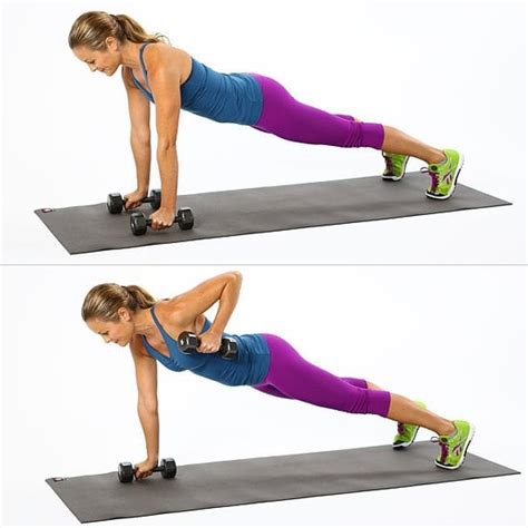 Plank Row | Compound Arm Exercises | POPSUGAR Fitness Photo 2