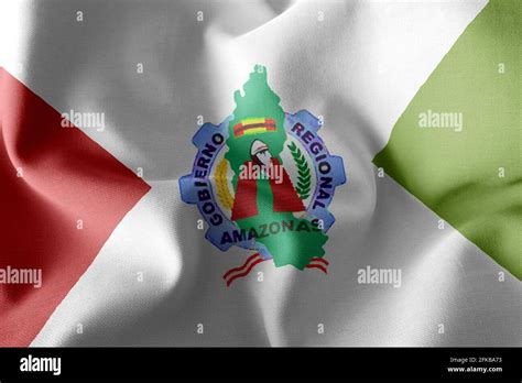 3d Illustration Flag Of Amazonas Is A Region Of Peru Waving On The