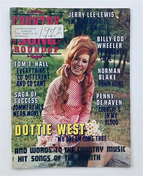 Vtg Country Song Roundup Magazine January Dottie West My Dream