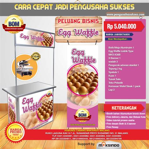 Paket Usaha Egg Waffle Listrik Program Bom Toko Mesin Maksindo Di