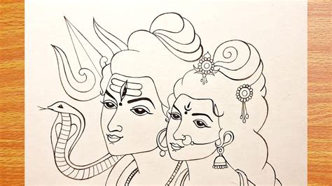 How To Draw Lord Shiva Parvati Drawing Easy Maha Shivratri Oil Porn