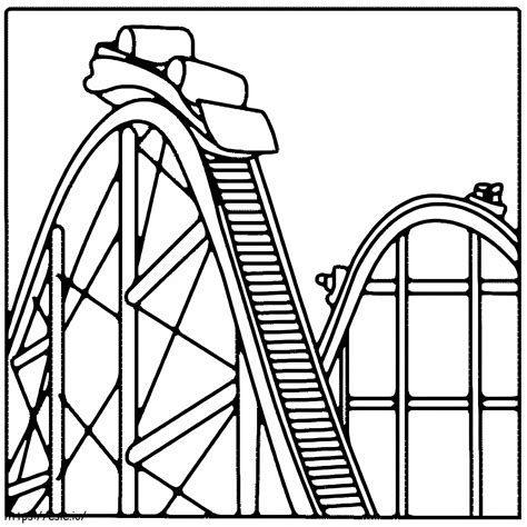 Roller Coaster Printable Coloring Page