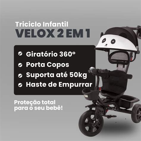 Carrinho De Passeio Infantil Até 50kg - Triciclo Infantil Empurrador 2 em 1 Carrinho de Passeio Bebê Capota ...