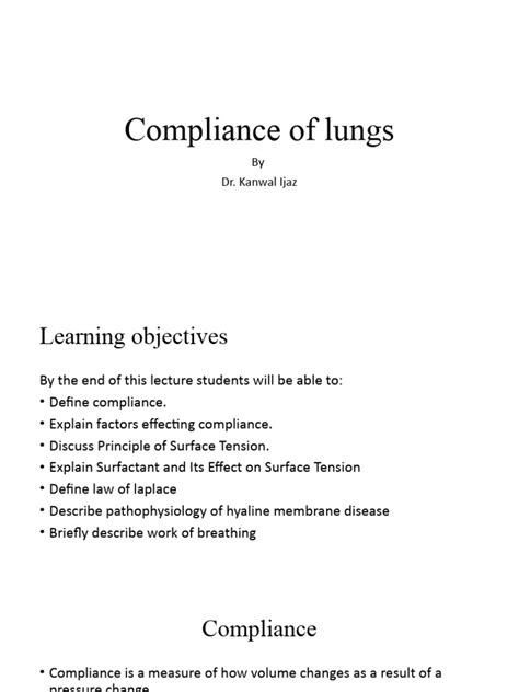 Compliance Of Lungs Pdf Lung Respiratory System