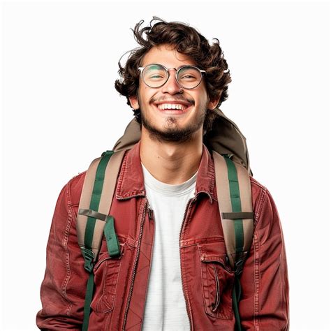 Retrato fotográfico de un joven estudiante universitario sonriente