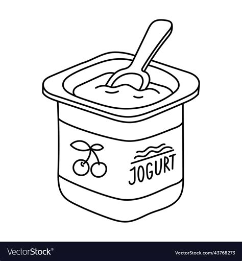 Yogurt In A Plastic Cup Dairy Product Editable Vector Image
