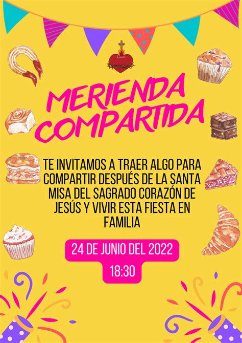 Invitaci N A Merienda Compartida En Fiesta Del Sagrado Coraz N